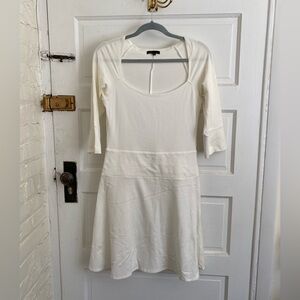 White Long Sleeve Balletcore Women's Dress Size Medium
